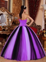 Multi-colored Ball Gown Sweetheart Quinceanera Dress with  Tulle Beading