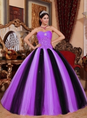 Multi-colored Ball Gown Sweetheart Quinceanera Dress with Tulle Beading