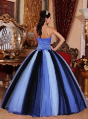Multi-colored Tulle Sweetheart with Sequines and Beading Ball Gown Dress