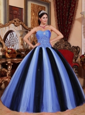 Multi-colored Tulle Sweetheart with Sequines and Beading Ball Gown Dress
