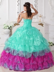 New Elegant Colorful Ball Gown Strapless Floor-length 2014 Spring Quinceanera Dresses