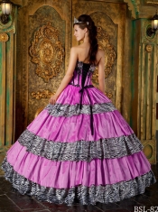 New Styles In Luxurious Ball Gown Sweetheart With Zebra Ruffles Quinceanera Dress