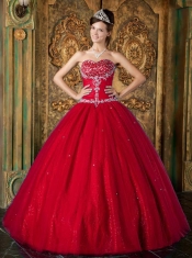 New Styles In Wine Red A-Line / Princess Sweetheart With Beading Tulle Quinceanera Dress