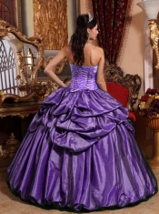 New Styles Purple Ball Gown Strapless Quinceanera Dress With Taffeta Hand Made Flower