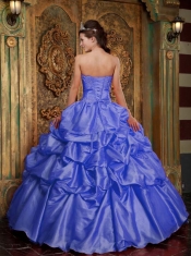 Newest Purple Sweetheart Floor-length Taffeta and Tulle Lace Beautiful Quinceanera Dress
