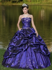 Perfect Custom Size Strapless Quinceanera Dress Beaded Decorate With Purple