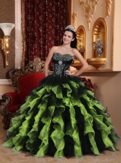 Perfect Exclusive Ball Gown Sweetheart Organza Beading Quinceanera Dress