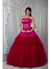 Perfect Fuchsia Ball Gown Sweetheart Floor-length Tulle Ruch Quinceanea Dress Perfect Fuchsia Ball Gown Sweetheart Floor-length Tulle Ruch Quinceanea Dress