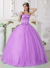 Perfect Purple Sweetheart Ball Gown Floor-length Beautiful Quinceanera Dress With Tulle and Taffeta Beading