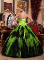 Perfect Wonderful Ball Gown Strapless Floor-length Tulle Beading Quinceanera Dress