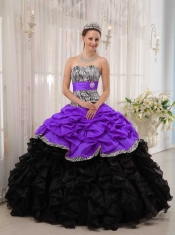 Pretty Brand New Purple and Black Ball Gown Sweetheart Pretty Quinceanera Dresses