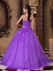 Pretty  Purple A-line Sweetheart Pretty Quinceanera Dresses with Organza Beading