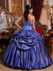 Purple Ball Gown Strapless Pretty Quinceanera Dresses with  Taffeta Hand Made Flower