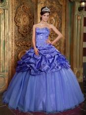 Purple Ball Gown Sweetheart In New Styles With Taffeta and Organza Appliques Quinceanera Dress