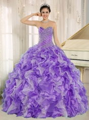 Purple Beaded Bodice and Ruffles Custom Made For 2013 Quinceanera Dress Purple Beaded Bodice and Ruffles Custom Made For 2013 Quinceanera Dress