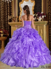Quinceanera Dress In Lavender Ball Gown Sweetheart With Ruffles Organza In New Styles