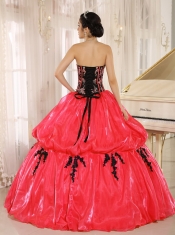 Red 2013 New Styles With Arrival Strapkess Embroidery Decorate For Quinceanera Dress