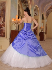 Romantic Purple and White A-Line Sweetheart Floor-length 2014 Spring Quinceanera Dresses
