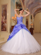 Romantic Purple and White A-Line Sweetheart Floor-length 2014 Spring Quinceanera Dresses