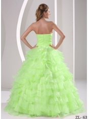 Ruffles Sweetheart Appliques and Ruch 15th Birthday Dresses For Military Ball