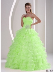 Ruffles Sweetheart Appliques and Ruch 15th Birthday Dresses For Military Ball