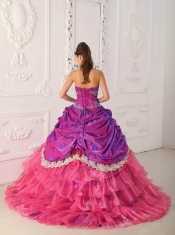 Spring Quinceanera Dresses Lace and Appliques Ball Gown Fuchsia