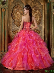Strapless Ball Gown Beadings and Ruffles Muti-color Spring Quinceanera Dresses 2014