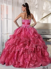 Strapless Ball Gown With Organza Appliques Classical Quinceanera Dresses