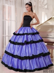 Sweet 16 Dresses In Colourful Ball Gown Strapless With Floor-length Taffeta