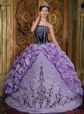 Sweet 16 Dresses In Lavender Ball Gown Strapless Floor-length With Embroidery Taffeta Sweet 16 Dresses In Lavender Ball Gown Strapless Floor-length With Embroidery Taffeta