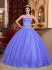 Sweet 16 Dresses In Purple Ball Gown Sweetheart Floor-length Tulle and Taffeta Beading