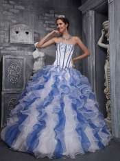 Sweet Ball Gown Sweetheart Pretty Quinceanera Dresses with Taffeta and Organza Appliques Colorful