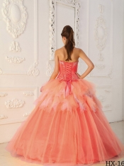 Sweetheart Ball Gown 2014 Spring Quinceanera Dresses  Beadings and Embroidery A-line/Princess Satin and Tulle