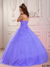 Sweetheart Ball Gown Purple Lilac Tulle Best Quinceanera Dresses