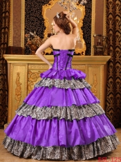 Sweetheart Ball Gown Taffeta Purple Ruffles Spring Quinceanera Dresses 2014 Lace-up