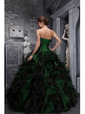 The Brand New Style Multi-color Strapless Taffeta and Organza Appliques and Ruffles Beautiful Quinceanera Dress