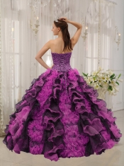 The Most Popular  Beading Multi-colored Ball Gown Sweetheart Floor-length Organza Beautiful Quinceanera Dress