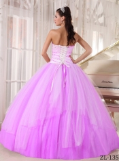 White and Pink Sweetheart 15th Birthday Dresses with  Tulle Beading