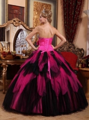 Wonderful Ball Gown Tulle Strapless Floor-length 2014 Spring Quinceanera Dresses