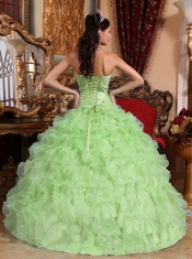 Yellow Green Quinceanera Dress Ball Gown Sweetheart In New Styles With Beading and Ruffles