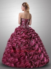 2013 Spaghetti Straps Fuchsia Quinceanera Dresses with Appliques and Pick-ups