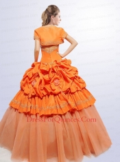 2013 Wonderful Orange Quinceanera Dress with Appliques