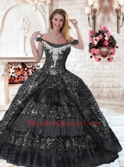 2014 Inexpensive Off The Shoulder Quinceanera Dresses with Appliques