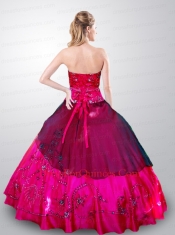 2014 New Arrival Sweetheart Embroidery and Beading Quinceanera Dress in Hot Pink