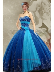 2014 Top Seller Sweetheart Blue Quinceanera Dress with Beading and Appliques