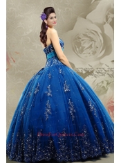 2014 Top Seller Sweetheart Blue Quinceanera Dress with Beading and Appliques