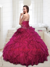 2014 Wonderful Purple Quinceanera Dresses with Appliques and Ruffles