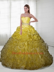 2015 Brand New Ruffles and Beading Yellow Dress for Quinceanera 2015 Brand New Ruffles and Beading Yellow Dress for Quinceanera