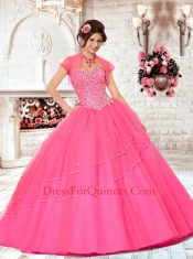 2015 Inexpensive Sweetheart Beading Quinceanera Dresses in Peach