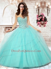 2015 Inexpensive Sweetheart Beading Quinceanera Dresses in Peach